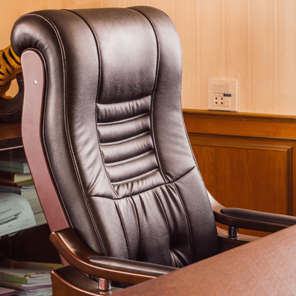 Empty executive chair.
