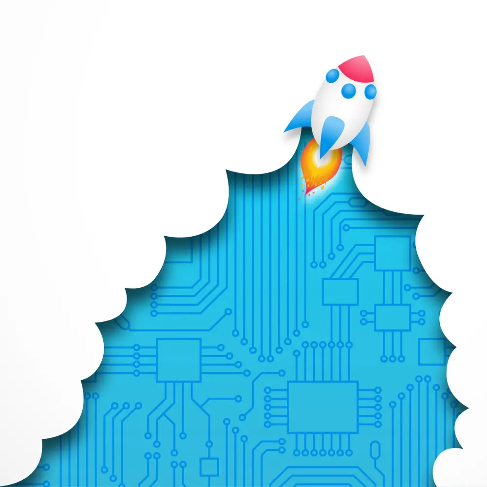 Animation of rocket taking off.
