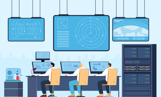 Cartoon data center 