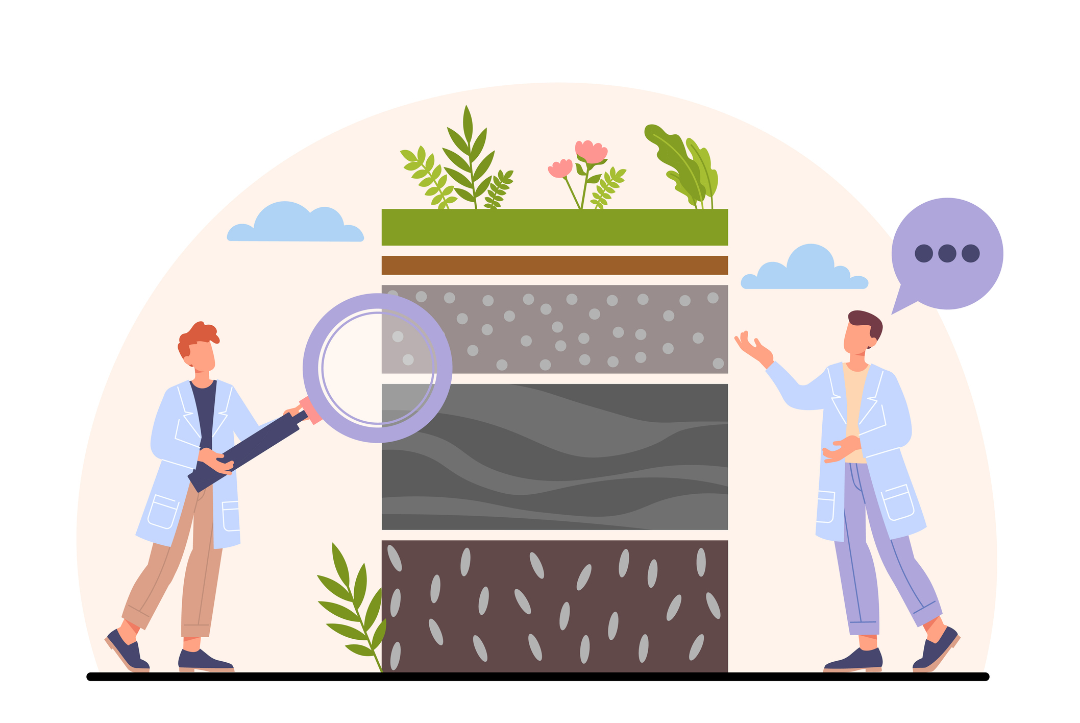 two engineers testing soil.